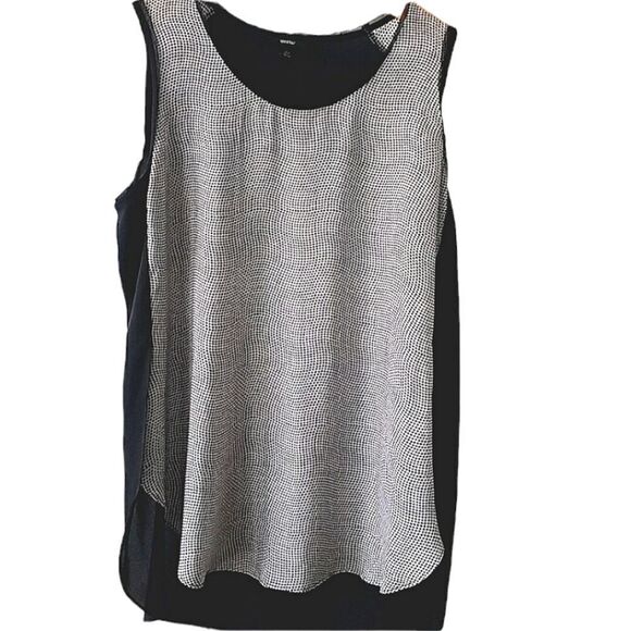 Mossimo Black & White Abstract Dot Hi Low Hem Tank Top size L - Picture 1 of 6